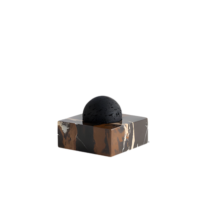 Black Lava Rock Stone Diffuser with Marble Base
