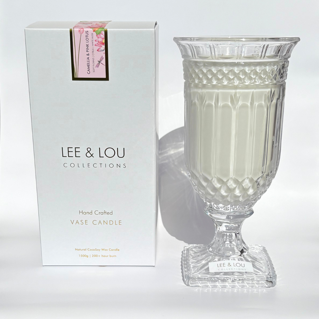 Lee & Lou Camellia & Pink Lotus Crystal Vase Candle 1.5kg additional supplier image 9