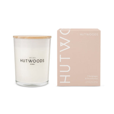 Hutwoods Champagne & Strawberries Candle Large 100+ Hours Burn Time