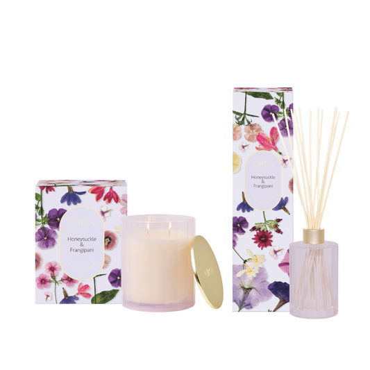 CIRCA Limited Edition Honeysuckle & Frangipani Soy Candle & Diffuser Bundle (valued $100)