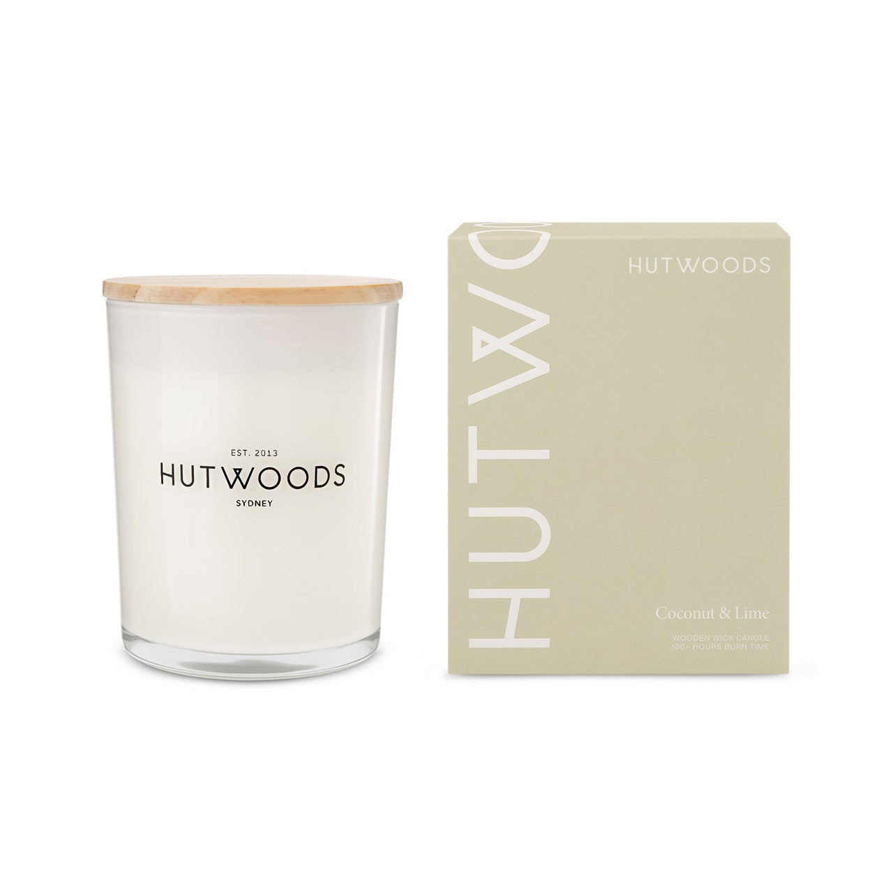Hutwoods Coconut & Lime Candle Large 100+ Hours Burn Time - The Gift Company
