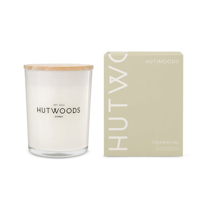 Hutwoods Coconut & Lime Candle Large 100+ Hours Burn Time - The Gift Company
