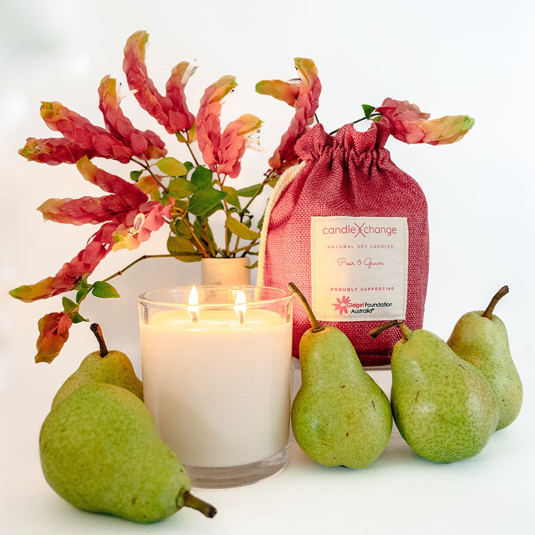 CandleXchange Pear & Guava Soy Candle 400g lifestyle image 2