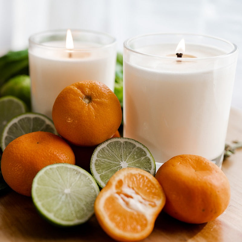CandleXchange Mandarin, Lime & Basil Soy Candle 400g lifestyle image 1