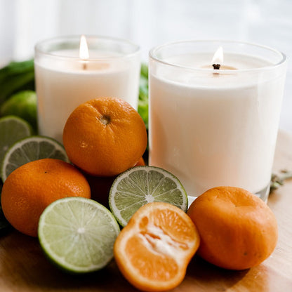 CandleXchange Mandarin, Lime & Basil Soy Candle 400g lifestyle image 1