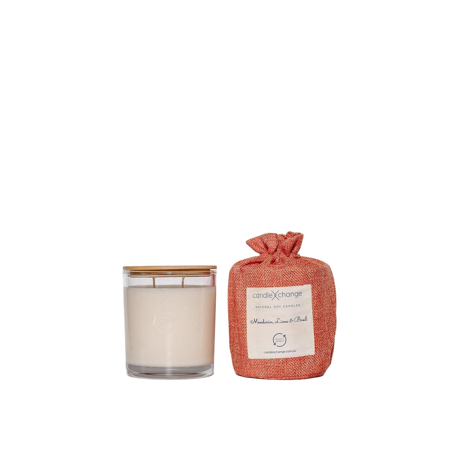CandleXchange Mandarin, Lime & Basil Soy Candle 400g