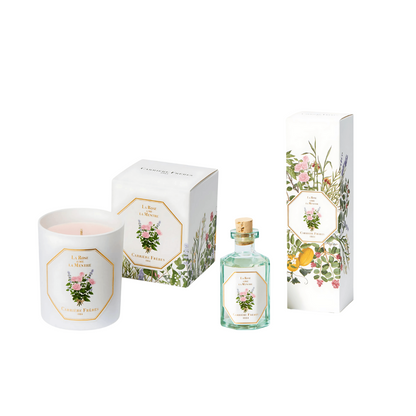 Carrière Frères La Rose aime la Menthe Candle 185g & Diffuser 200mL Bundle (worth $210)