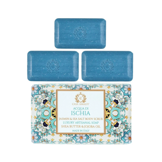Casa Amalfi Acqua Di Ischia Body Scrub Jasmin & Sea Salt Set of 3 × 150g