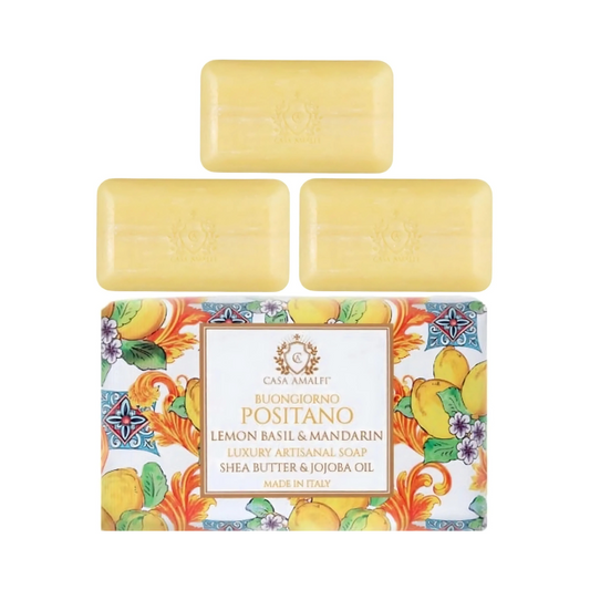 Casa Amalfi Buongiorno Positano Body Soap Lemon Basil & Mandarin Set of 3 × 150g
