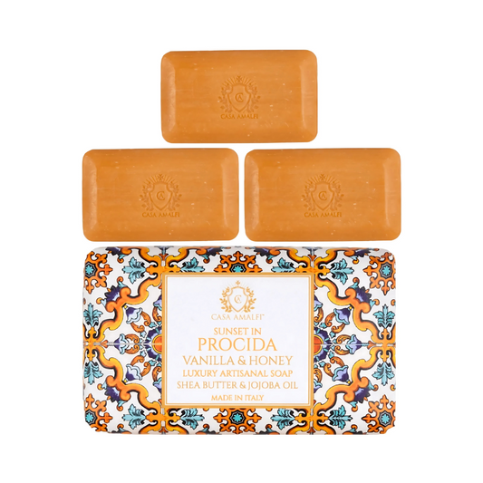 Casa Amalfi Sunset In Procida Body Soap Vanilla & Honey Set of 3 × 150g