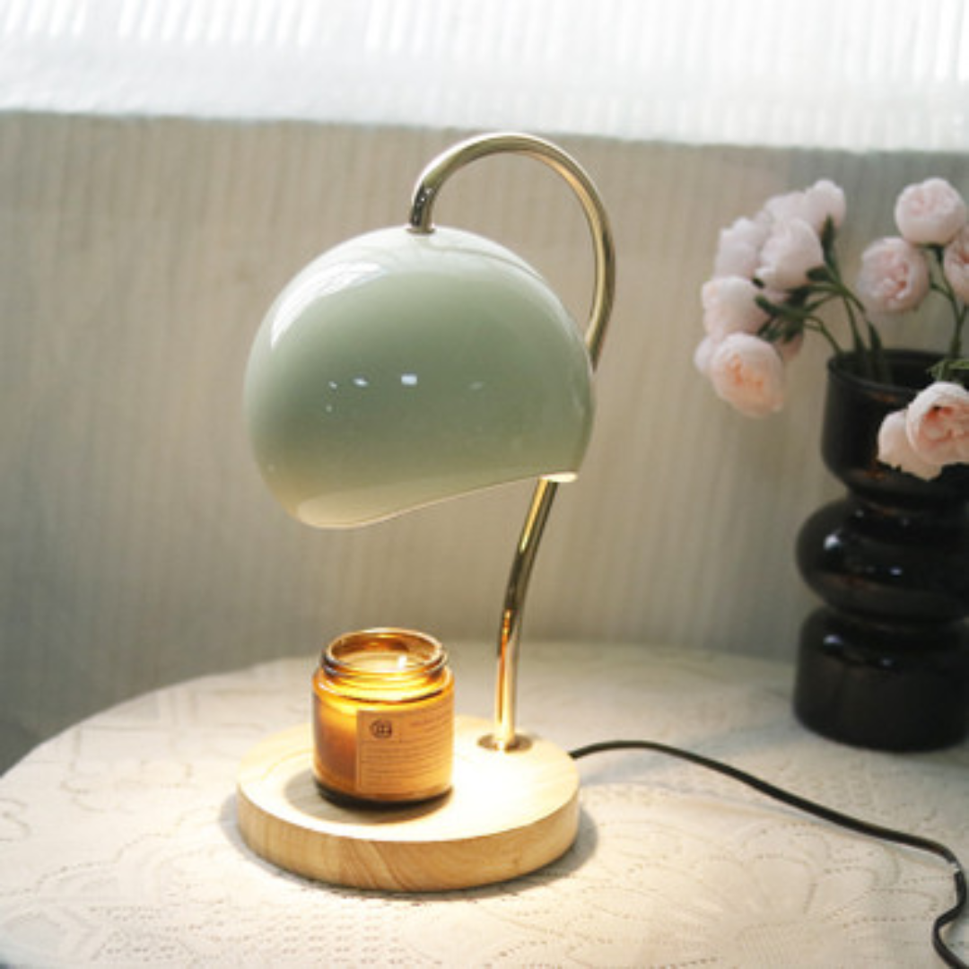 Scandinavian Candle Warmer Lamp with Timer & Dimmable Lighting
