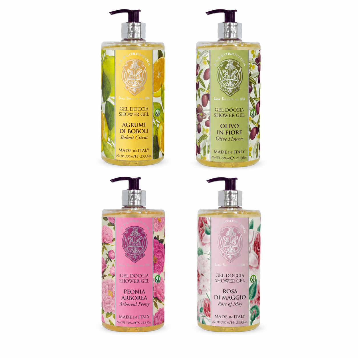 La Florentina Mediterranean Shower Gel Collection – 4 x 750mL