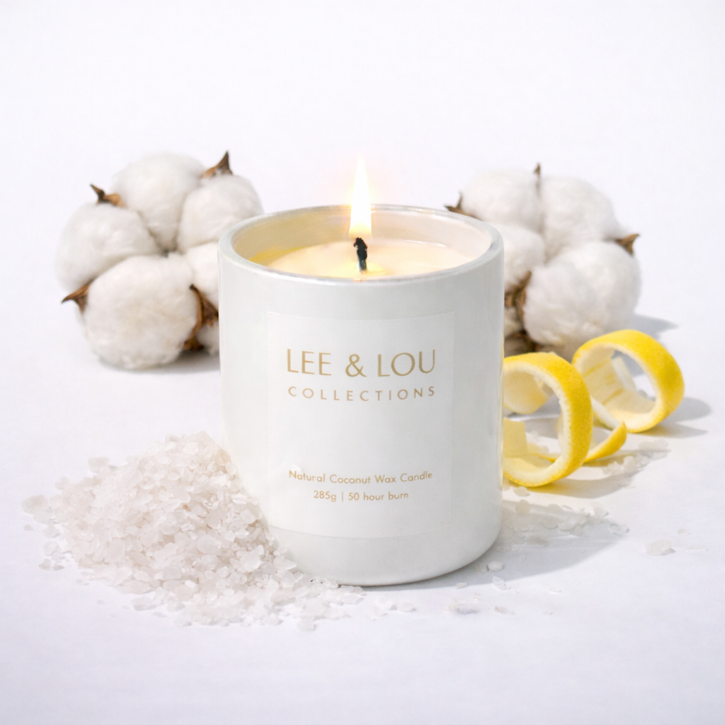 Lee & Lou Sea Salt & Cotton Bloom Candle 285g additional supplier image 3