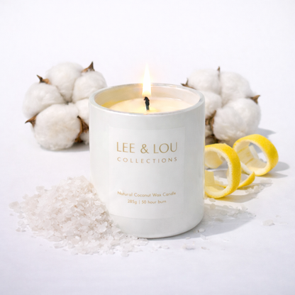 Lee & Lou Sea Salt & Cotton Bloom Candle 285g additional supplier image 3