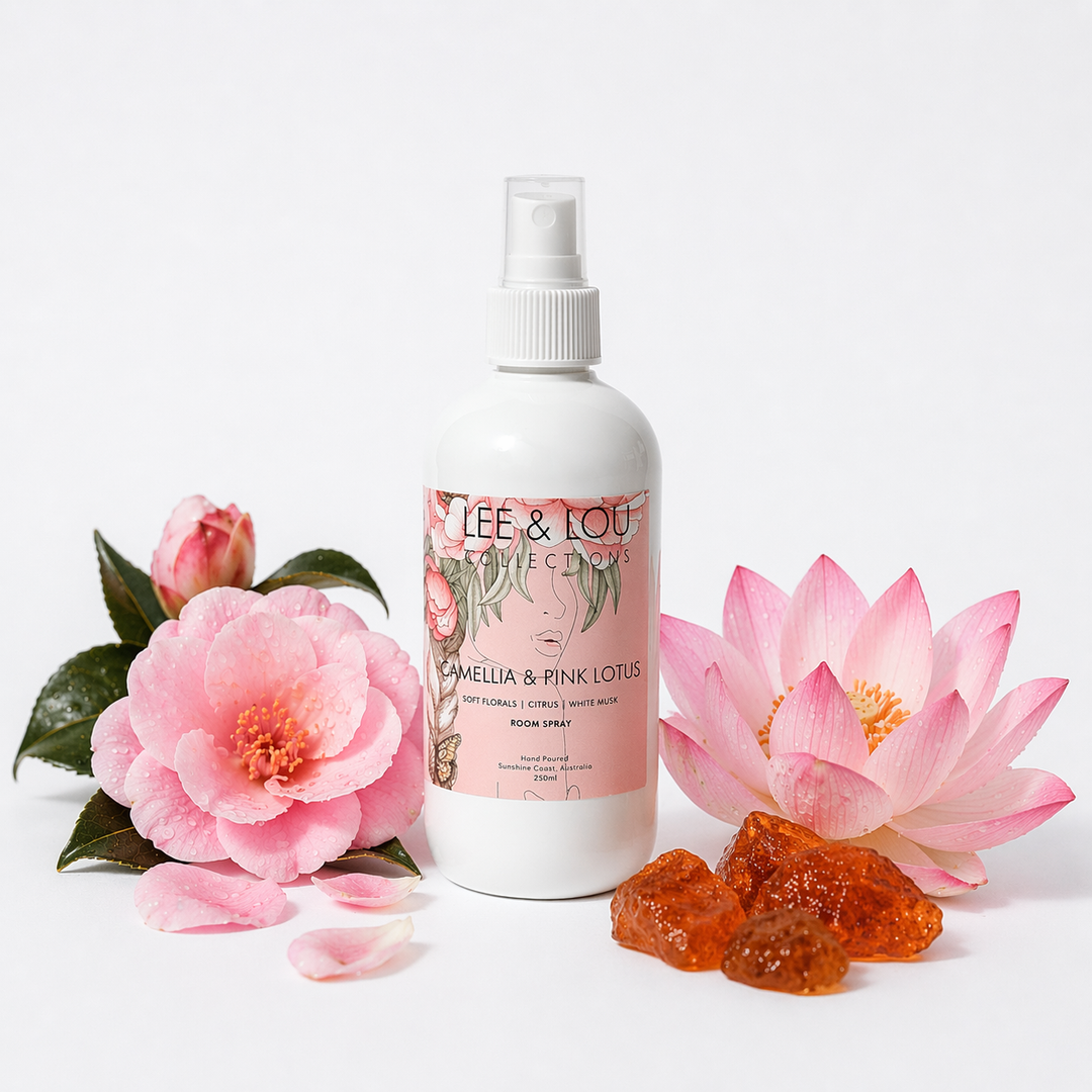 Lee & Lou Camellia & Pink Lotus Room Spray 250mL styled product image 2