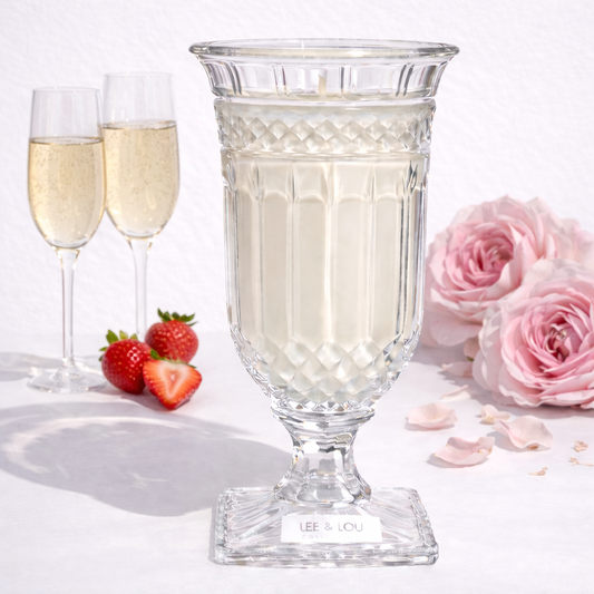 Lee & Lou Pink Champagne Crystal Vase Candle 1.5kg main product image