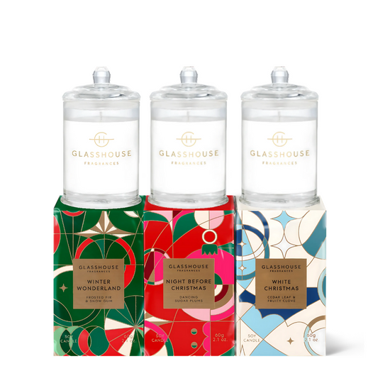 Glasshouse Fragrances Christmas Trio Candle 60g