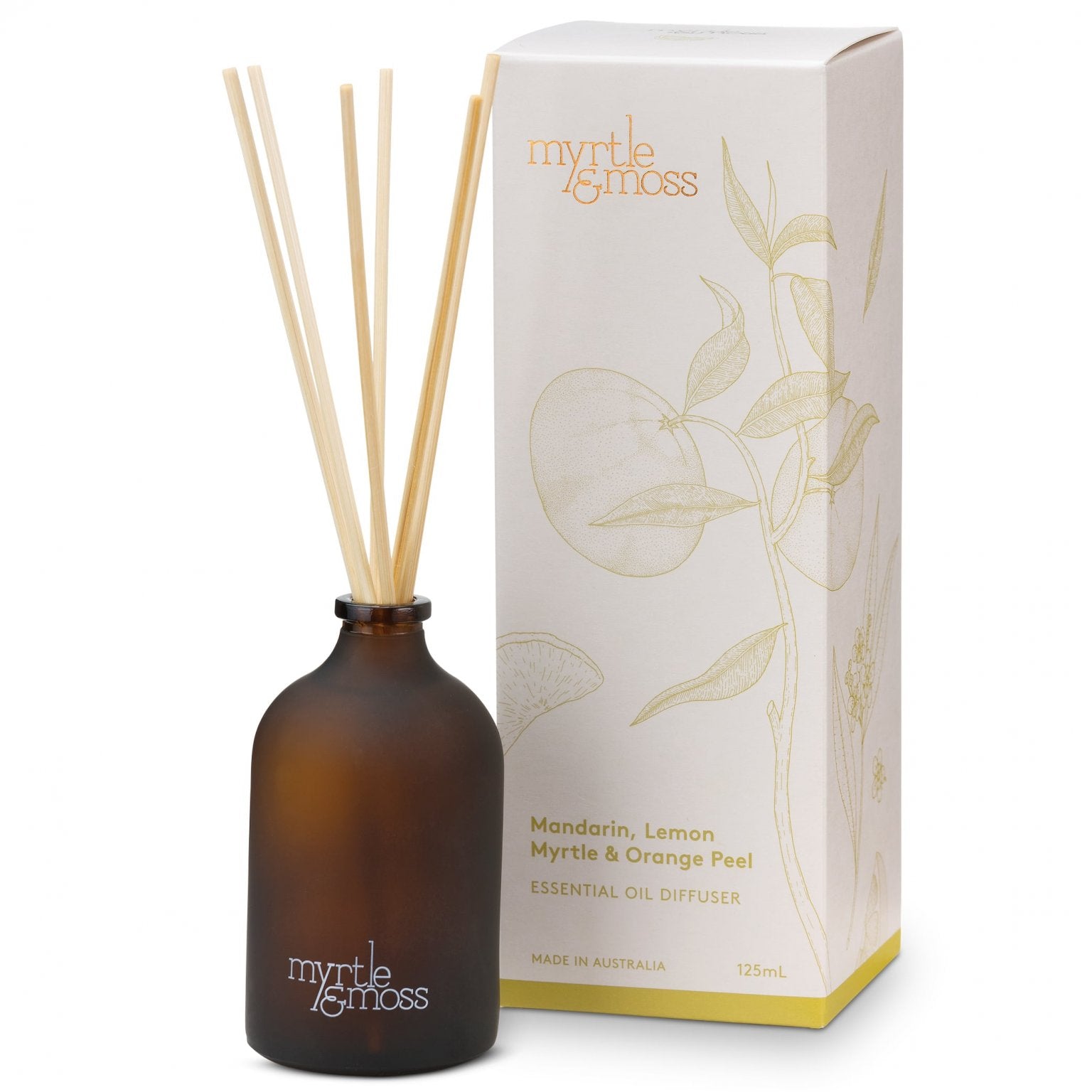 Myrtle & Moss Signature Essential Oil Diffuser Mandarin, Lemon Myrtle & Orange Peel 125mL