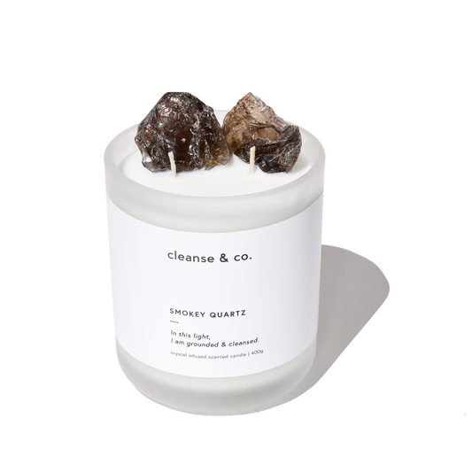 Cleanse & Co. Smokey Quartz Intention Crystal Candle Maple Haze 200g