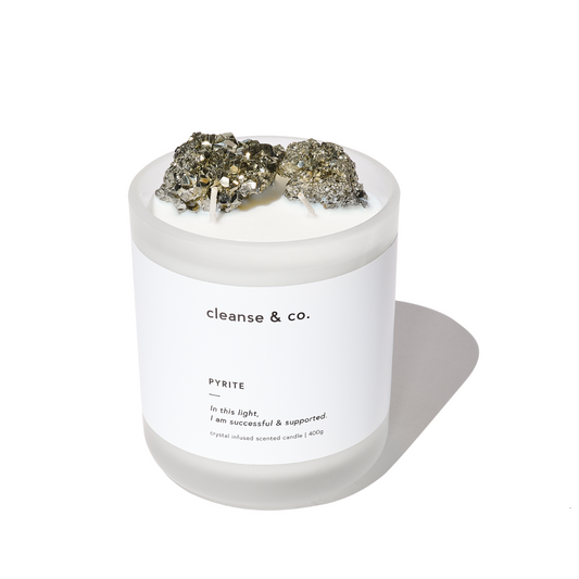 Cleanse & Co. Pyrite Intention Crystal Candle 200g