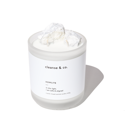 Cleanse & Co. Howlite Intention Crystal Candle 200g