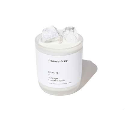 Cleanse & Co. Howlite Intention Crystal Candle 200g