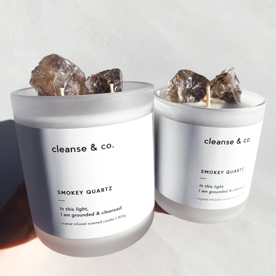 Cleanse & Co. Smokey Quartz Intention Crystal Candle Maple Haze 200g