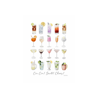 Zjoosh Cocktails Tea Towel