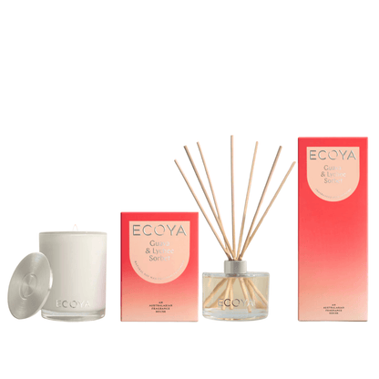 ECOYA Guava & Lychee Sorbet Candle & Diffuser Bundle (worth $100)