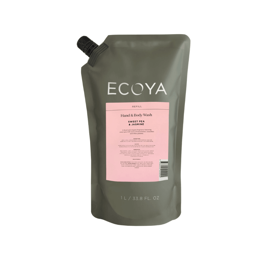 ECOYA Hand & Body Wash Refill 1L - Sweet Pea & Jasmine