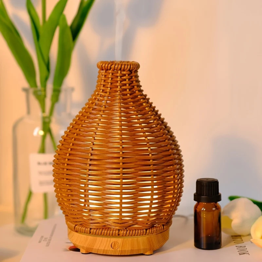 Elegant Portable Rattan Diffuser Ultrasonic Cool Mist