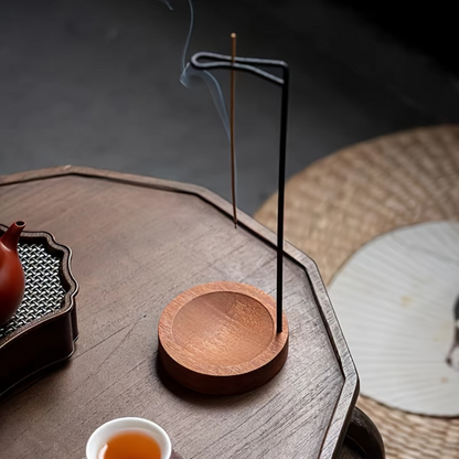 Elegant Wooden Aromatherapy Burner Base Metal Stand Diffuser