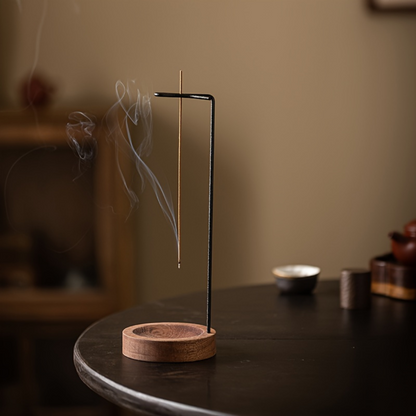 Elegant Wooden Aromatherapy Burner Base Metal Stand Diffuser