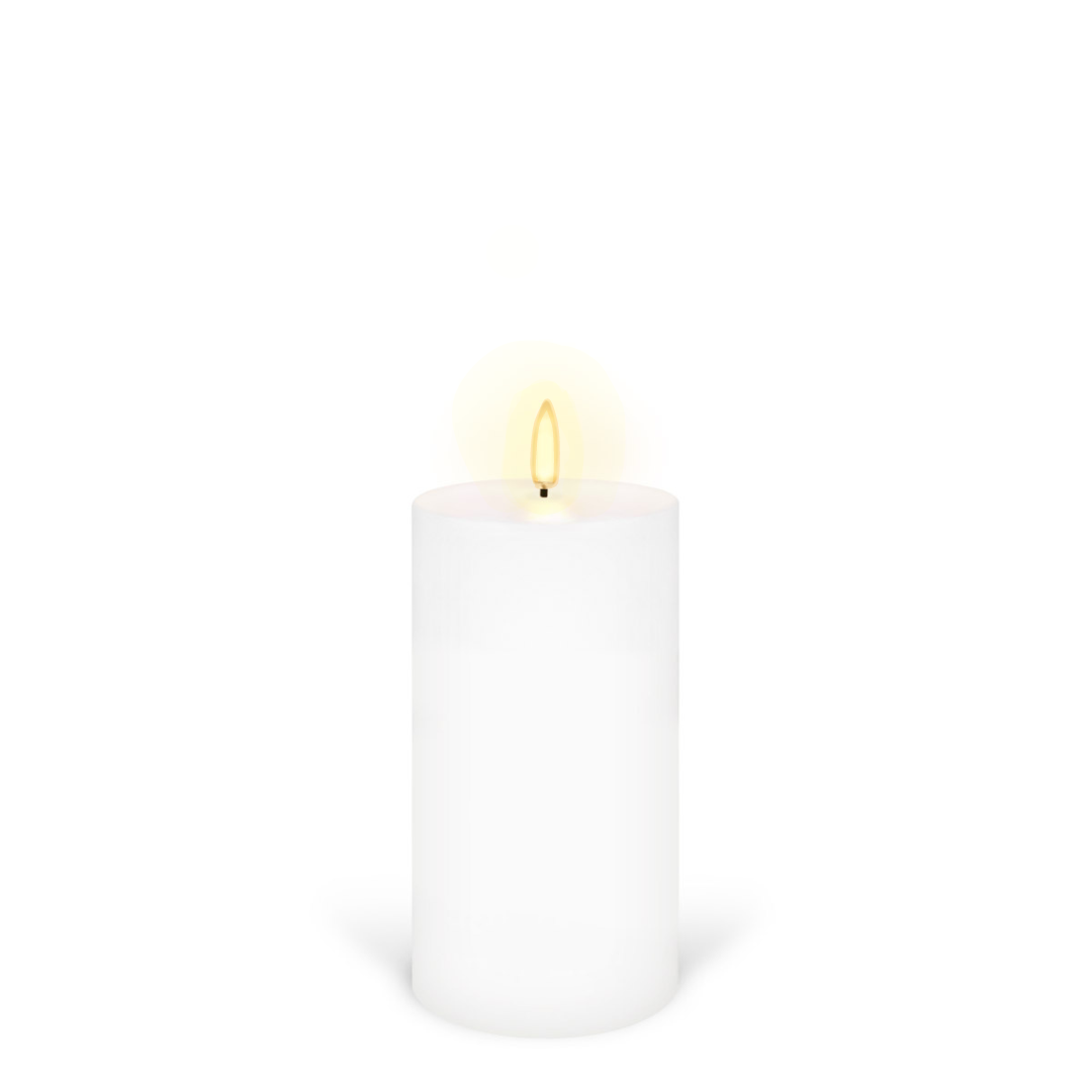 Enjoy Living Uyuni Nordic White Smooth Flameless Candle - Medium Pillar