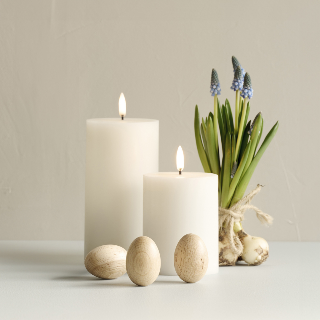 Enjoy Living Uyuni Nordic White Smooth Flameless Candle - Tall Pillar