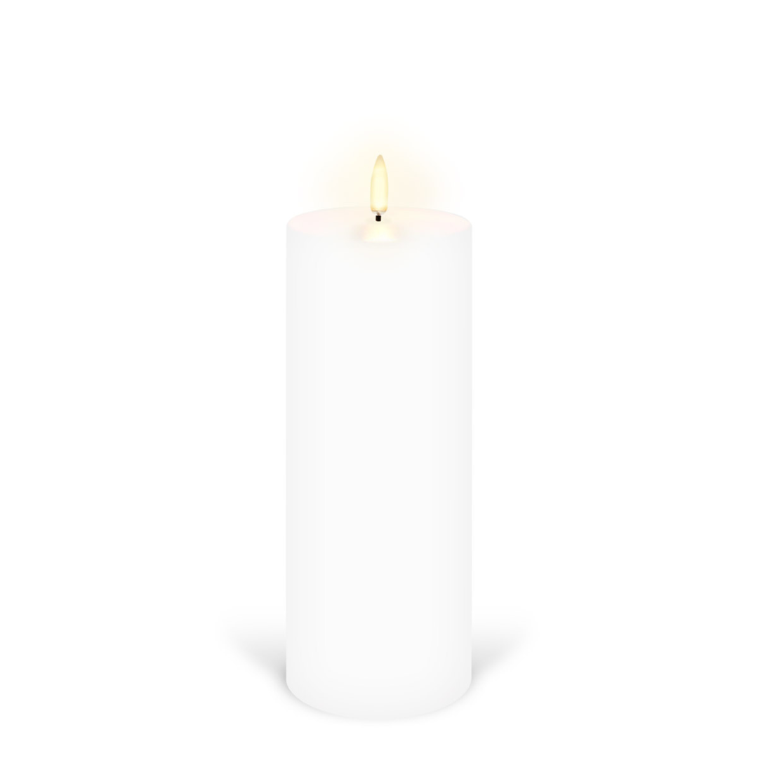 Enjoy Living Uyuni Nordic White Smooth Flameless Candle - Tall Pillar