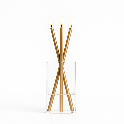 Everlasting Candle Co Jervis Signature Set - Clear Vase & Champagne Candle Sticks