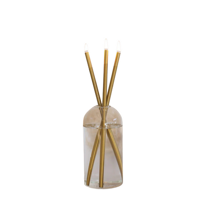 Everlasting Candle Co Wylie Signature Set - Clear Vase & Gold Candle Sticks