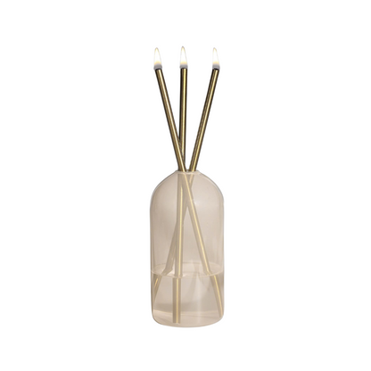 Everlasting Candle Co Wylie Signature Set - Pampas Vase & Gold Candle Sticks