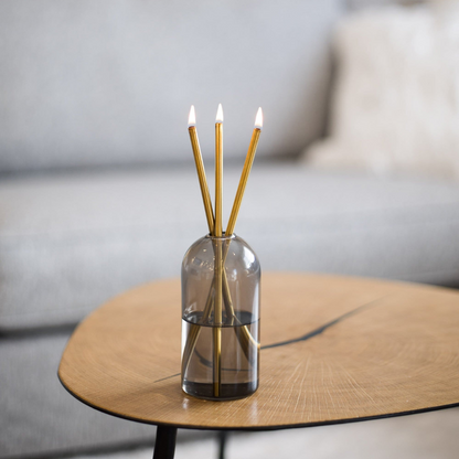 Everlasting Candle Co Wylie Signature Set - Storm Vase & Gold Candle Sticks