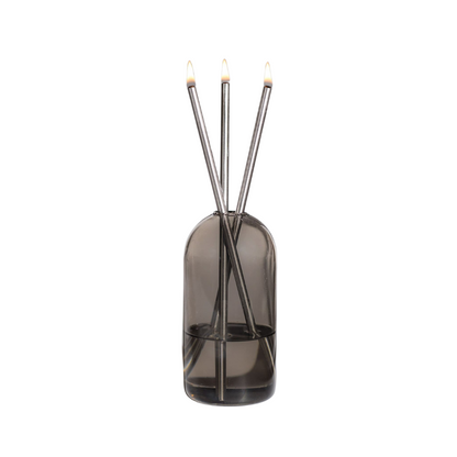 Everlasting Candle Co Wylie Signature Set - Storm Vase & Silver Candle Sticks