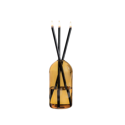 Everlasting Candle Co Wylie Signature Set - Golden Hour Vase & Black Candle Sticks