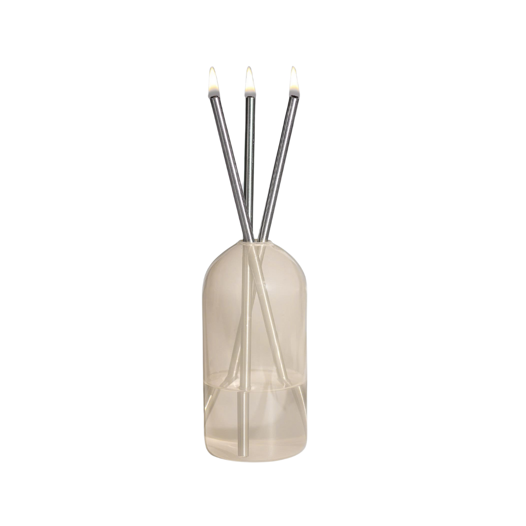 Everlasting Candle Co Wylie Signature Set - Pampas Vase & Silver Candle Sticks