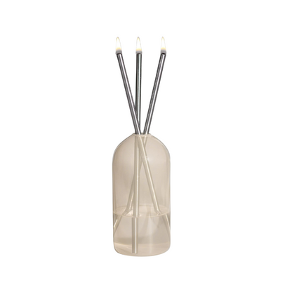 Everlasting Candle Co Wylie Signature Set - Pampas Vase & Silver Candle Sticks