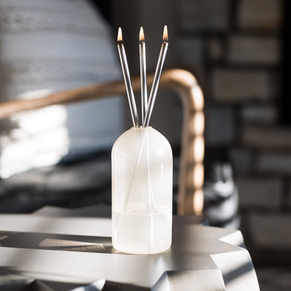 Everlasting Candle Co Wylie Signature Set - Pampas Vase & Silver Candle Sticks