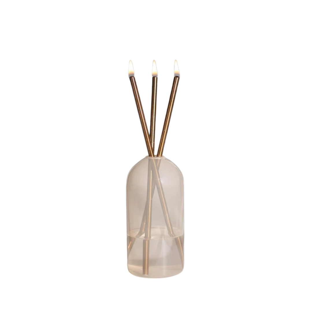 Everlasting Candle Co Wylie Signature Set - Pampas Vase & Champagne Candle Sticks