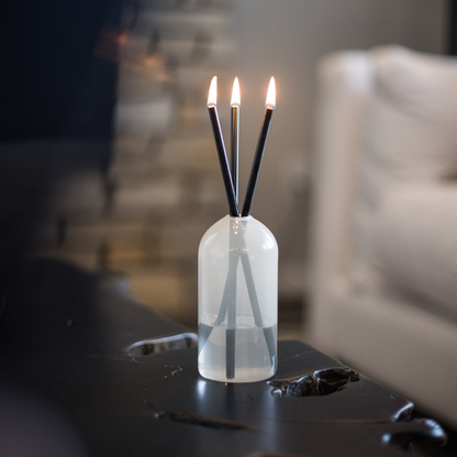 Everlasting Candle Co Wylie Signature Set - Pampas Vase & Black Candle Sticks