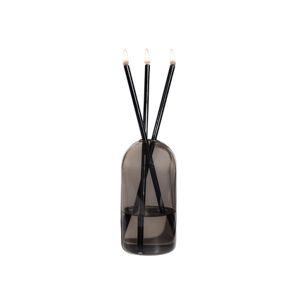 Everlasting Candle Co Wylie Signature Set - Storm Vase & Black Candle Sticks