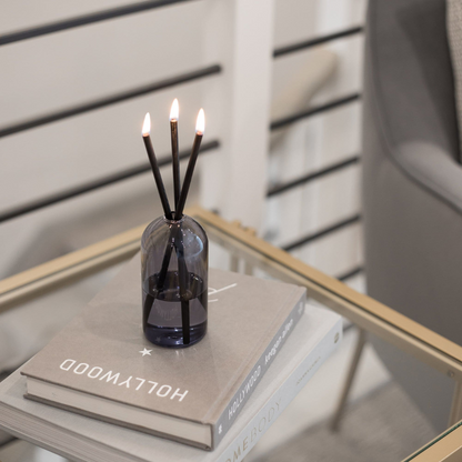 Everlasting Candle Co Wylie Signature Set - Storm Vase & Black Candle Sticks