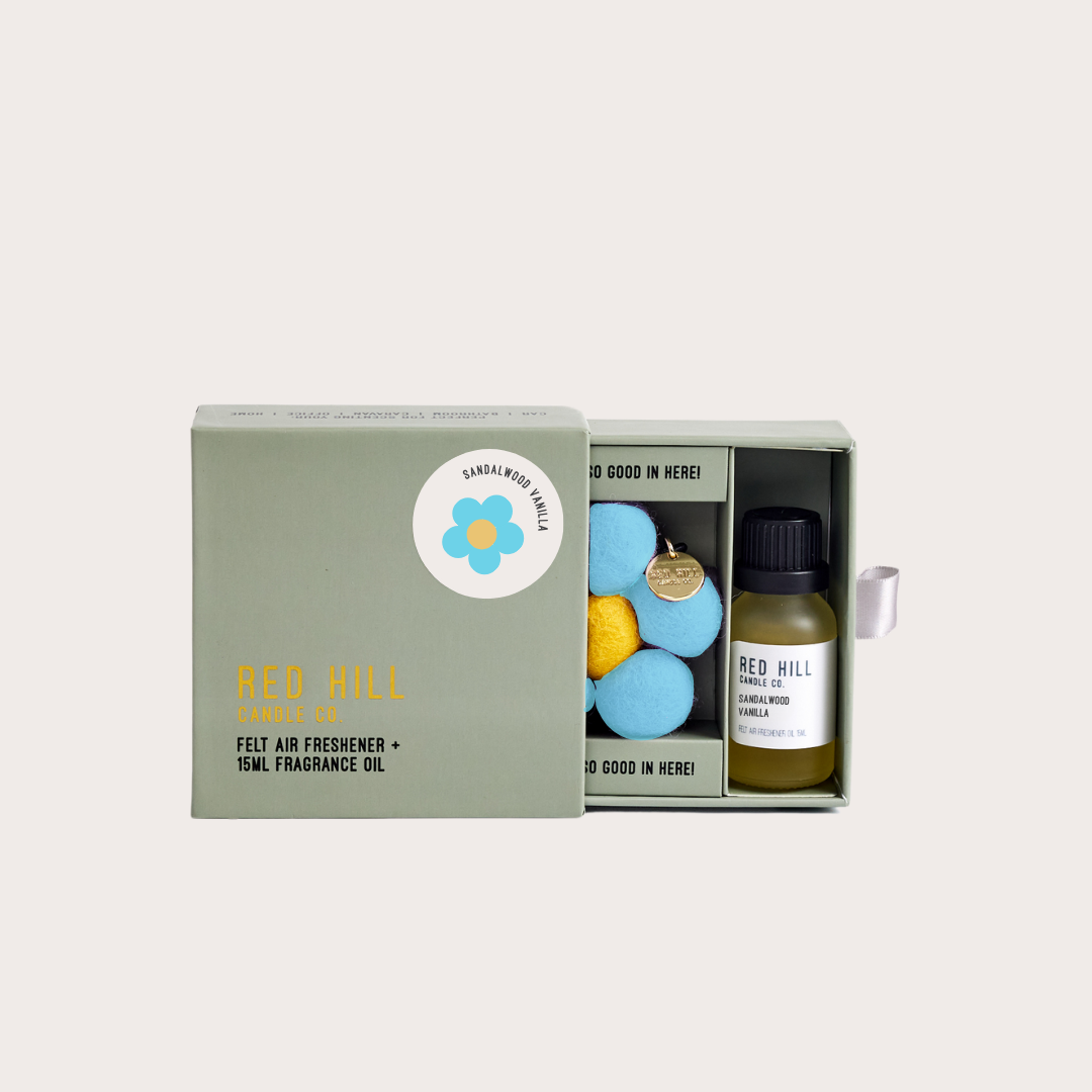 Red Hill Candle Co Sandalwood & Vanilla Felt Flower Air Freshener + 15mL Oil additional supplier image 4